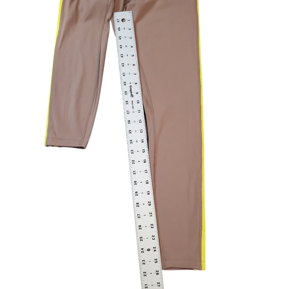 Lorna Jane High Waisted Tight Womens Size Small Green Striped Side Activewear - Picture 6 of 10